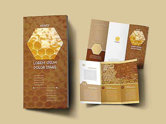 템플릿 표지디자인 표지 ZIP 내지 음식 리플렛 3단접지 건강 팜플렛 사람없음 갈색 꿀 벌집 인디자인 INDD 이미지템플릿 컬러 파일형식