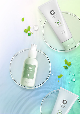 PSD 편집이미지 잎 사람없음 물 여름 컬러풀 뷰티 화장품 선크림 패키지 이미지편집 자연요소 식물 계절 컬러 파일형식