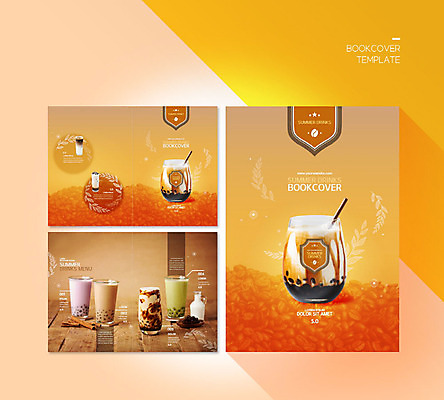 PSD 템플릿 표지디자인 북디자인 출판디자인 표지 ZIP 내지 커피 음료 리플렛 북커버 팜플렛 사람없음 여름 갈색 주황색 원두 마루 메뉴판 밀크티 버블티 이미지템플릿 계절 컬러 바닥 파일형식