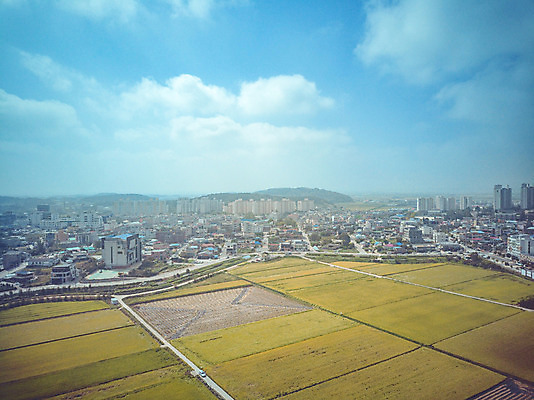 포토 JPG 주간 구름 여행 하늘 한국 논 풍경 사람없음 야외 관광지 하이앵글 추수 벼 가을 항공촬영 논산 곡식저장고 국내여행 전경 국내포토 자연요소 계절 아시아 뷰포인트 농업 곡류 충청남도 저장소 파일형식 탑뷰