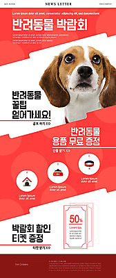 PSD 템플릿 한마리 ZIP 반려견 분홍색 웹템플릿 사람없음 반려동물 강아지 비글 뉴스레터 박람회 반려 펫박람회 이미지템플릿 동물 1 컬러 개 파일형식