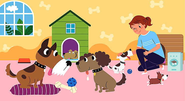 전신 동물 구름 여자 반려견 쿠션 여러마리 일러스트 공 창문 나뭇잎 봉투 한명 사람 강아지 개집 개껌 개밥그릇 개뼈다귀 돌봄 반려 여자한명만 애완호텔 돌봄서비스 국내일러스트 AI파일 자연요소 1 그릇 다수 잎 모션 호텔 반려동물 개 서비스 애견용품 애견간식 여자만 파일형식 벡터