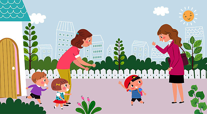 전신 나무 여자 남자 어린이 일러스트 엄마 나뭇잎 사람 여러명 성인 울타리 태양 인사 출근 워킹맘 돌봄 보육교사 돌봄서비스 아이돌봄 돌보미 국내일러스트 AI파일 자연요소 식물 직업 다수 잎 가족 모션 담장 교사 예절 비즈니스우먼 서비스 출퇴근 파일형식 벡터