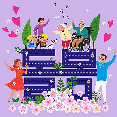 전신 나무 여자 노년 남자 꽃 반려견 어린이 두마리 음표 일러스트 나뭇잎 사람 여러명 타이포그라피 고양이 하트 인사 개 강아지 장애인 즐거움 휠체어 목발 돌봄 반려 돌봄서비스 국내일러스트 AI파일 모양 식물 문자 기호 감정 음악 다수 잎 2 포유류 의료기기 모션 성인 반려동물 예절 서비스 장애 파일형식 벡터