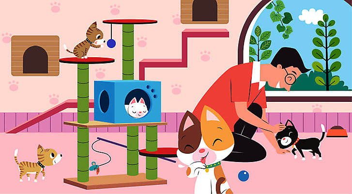 전신 나무 구름 남자 여러마리 일러스트 창문 한명 사람 앉기 장난감 고양이 밥그릇 돌봄 반려 캣타워 남자한명만 쓰다듬기 반려묘 펫시터 애완호텔 돌봄서비스 국내일러스트 반려용품 AI파일 자연요소 식물 직업 1 그릇 다수 포유류 모션 호텔 반려동물 오브젝트 서비스 남자만 파일형식 벡터