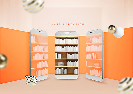 도형 PSD 편집이미지 교육 책장 사람없음 책 스마트폰 스마트 에듀 에듀케이션 폴리곤 스쿨팩 코랄 이미지편집 컬러 가구 컨셉 핸드폰 스마트기기 파일형식