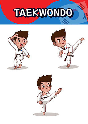 캐릭터 남자 어린이 스티커 일러스트 사람 세명 세트 킥 태권도 태극 이모티콘 남자만 일러캐릭터 AI파일 문양 모션 격투기 파일형식 벡터