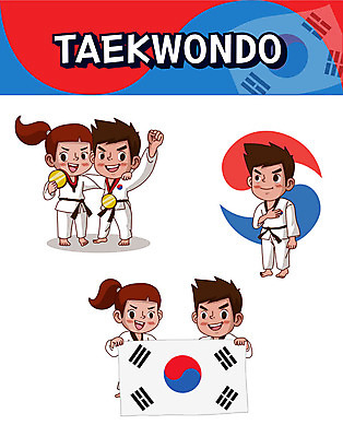 캐릭터 여자 남자 어린이 스티커 일러스트 들기 사람 여러명 세트 태극기 메달 태권도 태극 금메달 경례 이모티콘 국기에대한경례 일러캐릭터 AI파일 문양 다수 모션 격투기 인사 국기 상_상패 파일형식 벡터