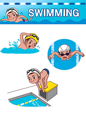 캐릭터 남자 어린이 스티커 일러스트 수영장 사람 파란색 세트 수영 물안경 준비 다이빙 준비자세 수영모 이모티콘 자유형 접영 남자만 일러캐릭터 AI파일 컬러 포즈 수상스포츠 수영용품 수중스포츠 파일형식 벡터