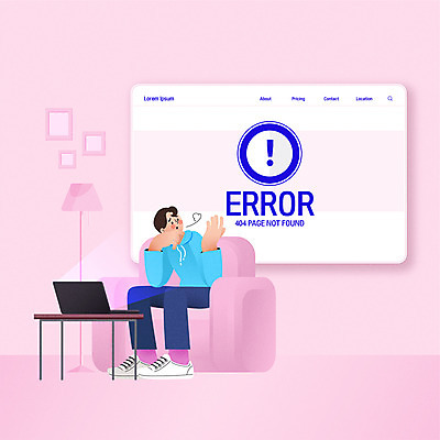 남자 분홍색 일러스트 모바일 한명 사람 타이포그라피 노트북 쇼핑 배송 택배 온라인쇼핑 모바일쇼핑 온라인 곤란 에러 오류 남자한명만 비대면서비스 랜선라이프 국내일러스트 AI파일 문자 1 라이프스타일 컬러 전자제품 운송업 서비스 남자만 파일형식 벡터 언택트