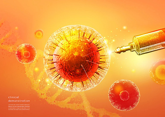 PSD 편집이미지 주사기 사람없음 주황색 바이러스 사회이슈 투약 백신 코로나바이러스 델타변이바이러스 이미지편집 컬러 컨셉 의학 의료기기 파일형식