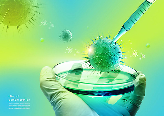 PSD 편집이미지 손 실험 들기 사람 신체부위 초록색 바이러스 스포이트 사회이슈 투약 백신 코로나바이러스 델타변이바이러스 이미지편집 컬러 컨셉 의학 모션 피펫 파일형식