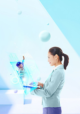 PSD 편집이미지 학생 응시 여자 남자 초등학생 어린이 수업 들기 사람 상반신 20대 성인 두명 옆모습 파란색 노트북 손들기 모니터 교사 한국인 온라인강의 사회적거리두기 이미지편집 직업 시선 교육 캠페인 뷰포인트 컬러 모션 동양인 청년 전자제품 컴퓨터 강의 파일형식 언택트