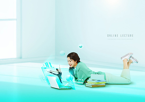 전신 PSD 편집이미지 여자 대학생 그래프 사람 20대 성인 두명 책 초록색 노트북 눕기 스크린 한국인 발레 온라인강의 성인여자만 사회적거리두기 이미지편집 학생 캠페인 컬러 모션 동양인 청년 전자제품 춤 강의 여자만 성인만 파일형식 언택트