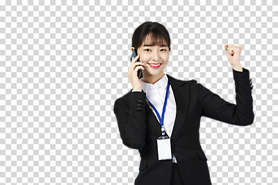 편집 편집이미지 응시 여자 회사 비즈니스 한명 미소 누끼 사람 정장 상반신 20대 청년 성인 앞모습 스마트폰 청춘 파이팅 한국인 구직 직장인 비즈니스우먼 실업 합격 신입사원 취업준비생 통화 PNG 사원증 성인여자한명만 편집소스 직업 1 시선 옷 뷰포인트 컨셉 모션 표정 동양인 핸드폰 스마트기기 여자한명만 성인여자만 파일형식