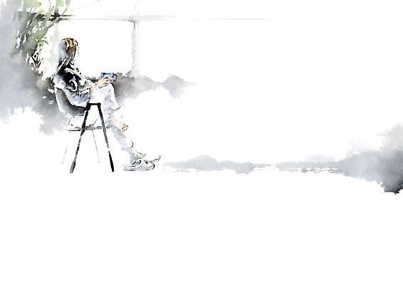 PSD 식물 응시 여자 여유 커피 음료 생각 의자 일러스트 캘리그라피 붓터치 휴식 한명 들기 사람 컵 풀 번짐 사색 여자한명만 국내일러스트 1 식기 시선 감정 가구 컨셉 모션 여자만 파일형식 효과