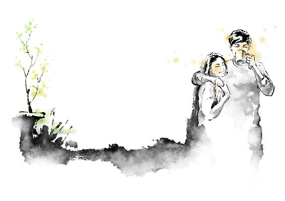 PSD 나무 식물 부부 커플 여자 남자 꽃 화분 여유 커피 일러스트 캘리그라피 어깨동무 붓터치 티타임 휴식 잔 들기 사람 성인 두명 컵 정원 마시기 차 번짐 성인만 국내일러스트 식기 감정 음료 포즈 컨셉 관계 모션 파일형식 효과