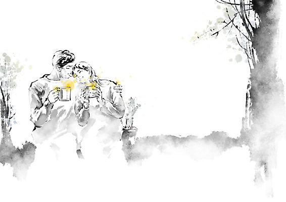 PSD 나무 부부 커플 여자 남자 꽃 화분 여유 커피 일러스트 캘리그라피 어깨동무 붓터치 티타임 휴식 잔 들기 사람 성인 두명 컵 정원 기댐 차 번짐 성인만 국내일러스트 식물 식기 감정 음료 포즈 컨셉 관계 모션 파일형식 효과