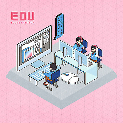 PSD 학생 여자 교육 남자 교복 분홍색 의자 일러스트 교과목 청소년 사람 앉기 그래픽 세명 컴퓨터 헤드폰 키보드 마우스 책상 아이소메트릭 에듀 에듀케이션 컴퓨터교육 컴퓨터수업 십대만 스쿨팩 국내일러스트 옷 컬러 음향기기 가구 모션 수업 전자제품 컴퓨터용품 파일형식