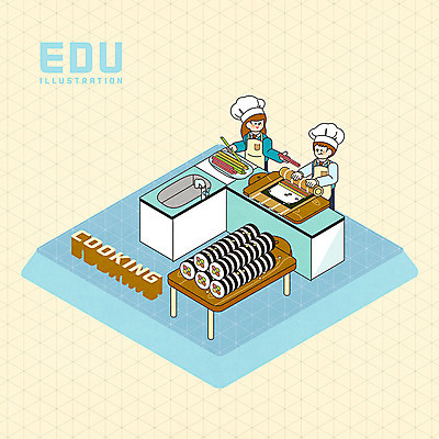 PSD 학생 여자 교육 남자 교복 일러스트 재료 교과목 가정 청소년 도마 요리사모자 요리 들기 사람 두명 노란색 앞치마 잡기 싱크대 수도꼭지 김밥 아이소메트릭 김밥말이 에듀 에듀케이션 십대만 스쿨팩 요리교육 국내일러스트 모자_잡화 옷 음식 컬러 모션 주방용품 요리사 개수대 파일형식