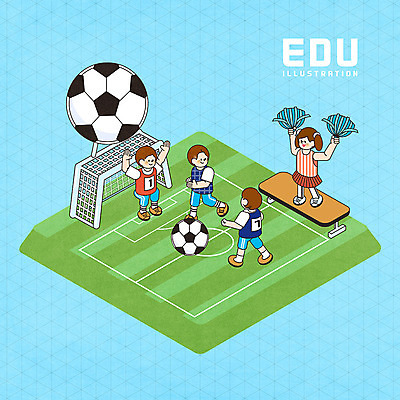 PSD 학생 여자 교육 남자 일러스트 축구공 교과목 응원 청소년 사람 여러명 파란색 운동 축구 골대 치어리더 체육시간 체육복 체육교육 골키퍼 아이소메트릭 에듀 에듀케이션 십대만 스쿨팩 국내일러스트 컬러 다수 공 축구용품 수업 운동선수 건강 운동복 구기 체육 파일형식