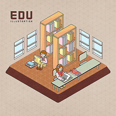 PSD 학생 여자 교육 남자 교복 안경 의자 일러스트 창문 교과목 청소년 책장 사람 앉기 두명 책 갈색 도서관 독서실 책상 아이소메트릭 에듀 에듀케이션 십대만 스쿨팩 국내일러스트 잡화 옷 컬러 가구 모션 파일형식