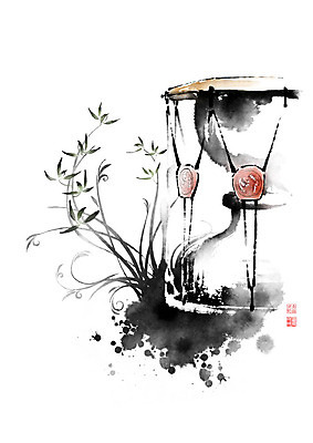 PSD 꽃 악기 일러스트 캘리그라피 붓터치 타악기 국악기 사람없음 난초 장구 번짐 낙관 국내일러스트 식물 음악 국악 파일형식 효과