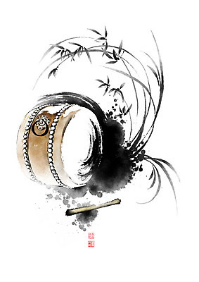 PSD 꽃 악기 일러스트 캘리그라피 붓터치 타악기 국악기 사람없음 난초 북 번짐 낙관 판소리북 국내일러스트 식물 음악 국악 파일형식 효과