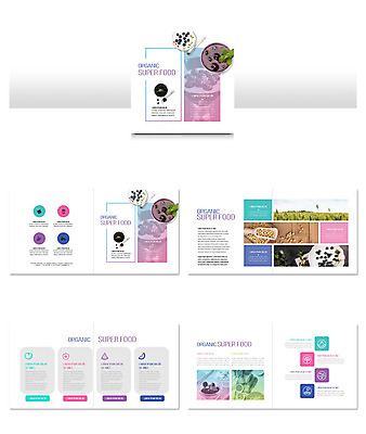 템플릿 ZIP 리플렛 채소 과일 팜플렛 사람없음 보라색 블루베리 요거트 인디자인 INDD 슈퍼푸드 이미지템플릿 컬러 유제품 건강식품 파일형식