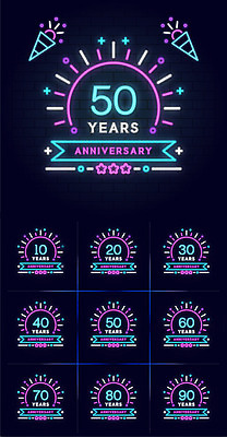 기념일 일러스트 프레임 폭죽 사람없음 세트 숫자 라벨 검은색 축하 네온 국내일러스트 AI파일 문자 컬러 컨셉 이벤트 파일형식 벡터