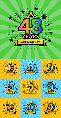 기념일 별 일러스트 프레임 사람없음 세트 컬러풀 숫자 라벨 축하 만화 국내일러스트 AI파일 자연요소 문자 컬러 컨셉 이벤트 파일형식 벡터