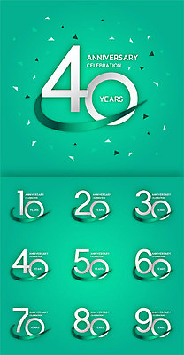 기념일 일러스트 프레임 사람없음 세트 숫자 라벨 축하 민트색 국내일러스트 AI파일 문자 컬러 컨셉 이벤트 파일형식 벡터