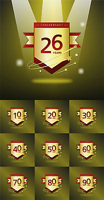 기념일 별 일러스트 조명 프레임 사람없음 세트 숫자 라벨 금색 축하 스포트라이트 국내일러스트 AI파일 자연요소 문자 컬러 컨셉 이벤트 파일형식 벡터