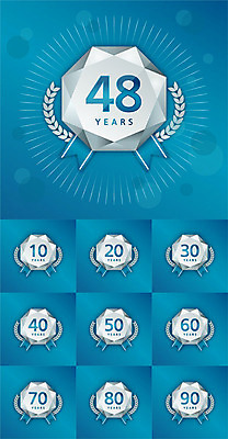 기념일 일러스트 프레임 사람없음 파란색 세트 숫자 라벨 축하 투명 은색 보석 월계수 국내일러스트 AI파일 문자 컬러 컨셉 이벤트 광석 파일형식 벡터