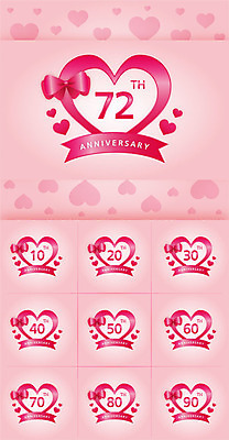 기념일 리본 분홍색 일러스트 프레임 사람없음 세트 숫자 라벨 하트 축하 국내일러스트 AI파일 모양 문자 컬러 컨셉 이벤트 파일형식 벡터