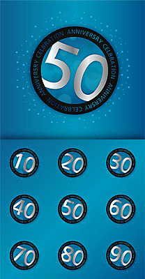 기념일 일러스트 프레임 사람없음 파란색 세트 숫자 라벨 축하 원형 국내일러스트 AI파일 도형 문자 컬러 컨셉 이벤트 파일형식 벡터