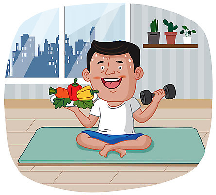 남자 중년 채소 일러스트 파프리카 한명 들기 사람 앉기 치료 운동 당근 아령 매트 예방 건강식 변비 생활습관 치질 항문외과 중년남자한명만 국내일러스트 AI파일 1 음식 의학 모션 뿌리채소 건강 병원 성인 질병 습관 남자한명만 중년남자만 파일형식 벡터