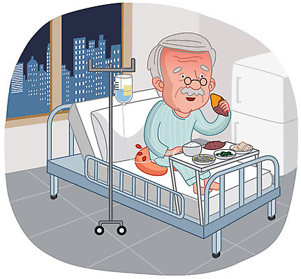 할아버지 노년 남자 일러스트 병원 방석 한명 사람 앉기 치료 식사 환자 먹기 예방 고구마 두부 콩나물 시금치 건강식 변비 입원 치질 항문 항문외과 노인남자한명만 국내일러스트 AI파일 1 음식 채소 의학 모션 뿌리채소 성인 소화기관 질병 나물 남자한명만 노인남자만 파일형식 벡터