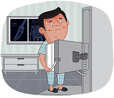 남자 중년 일러스트 엑스레이 병원 한명 사람 치료 촬영 검사_조사 예방 건강검진 항문외과 중년남자한명만 국내일러스트 AI파일 1 의학 성인 남자한명만 중년남자만 파일형식 벡터