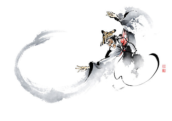 PSD 남자 전통문화 일러스트 캘리그라피 한명 사람 춤 승려 탈춤 번짐 탈 남자한명만 국내일러스트 1 전통 문화 문화예술 가면 전통공연 성직자 전통무용 남자만 파일형식 효과