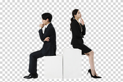 전신 편집 편집이미지 생각 누끼 사람 앉기 정장 20대 성인 두명 옆모습 비즈니스라이프 턱괴기 한국인 비즈니스맨 비즈니스우먼 동료 고민 PNG 성인만 편집소스 라이프스타일 옷 여자 남자 감정 뷰포인트 비즈니스 관계 모션 동양인 청년 직장인 파일형식