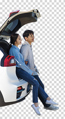 전신 편집 편집이미지 커플 여자 남자 행복 교통수단 자동차 누끼 사람 앉기 20대 성인 두명 옆모습 30대 다정 한국인 즐거움 PNG 자동차트렁크 성인만 편집소스 감정 육상교통 뷰포인트 교통 컨셉 관계 모션 동양인 청년 장년 파일형식