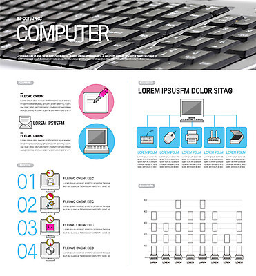 일러스트 비즈니스 그래프 사람없음 초록색 노트북 컴퓨터 컴퓨터용품 인포그래픽 키보드 마우스 업무 인쇄기 공유기 국내일러스트 AI파일 컬러 전자제품 작업 오브젝트 파일형식 벡터