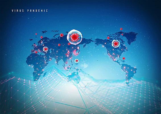 PSD 편집이미지 세계지도 그래프 사람없음 파란색 바이러스 사회이슈 박테리아 전염병 코로나바이러스 팬데믹 델타변이바이러스 이미지편집 컬러 컨셉 지도 의학 세계 질병 파일형식