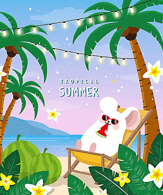 한마리 꽃 일러스트 여름음식 수박 프레임 해변 사람없음 여름 여름휴가 바캉스 컬러풀 야자수 귀여움 선베드 야자수잎 프레임일러스트 흰쥐 경자년 제철과일 국내일러스트 AI파일 나무 식물 1 계절 음식 바다 컬러 컨셉 잎 의자 과일 휴가 쥐 제철 파일형식 벡터 2020년 여름_계절