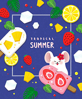 한마리 잎 오렌지 일러스트 딸기 프레임 사람없음 여름 여름휴가 바캉스 귀여움 얼음 남색 레몬 파인애플 과일아이스크림 막대아이스크림 프레임일러스트 흰쥐 경자년 국내일러스트 AI파일 자연요소 식물 1 계절 컬러 컨셉 과일 휴가 아이스크림 쥐 열대과일 파일형식 벡터 2020년 여름_계절