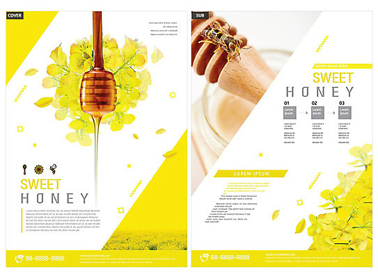 템플릿 꽃잎 꽃 ZIP 리플렛 유리병 팜플렛 사람없음 노란색 벌 전단템플릿 전단 꿀 벌꿀 허니디퍼 인디자인 INDD 이미지템플릿 식물 컬러 곤충 병_용기 도구 홍보물 파일형식