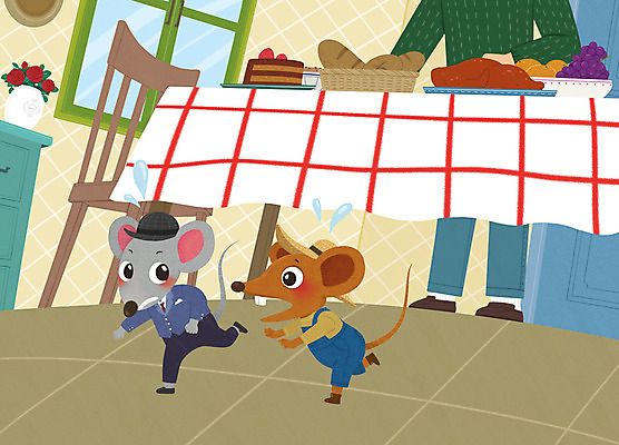 PSD 남자 음식 두마리 일러스트 식탁 동화 한명 달리기 하반신 쥐 탈출 당황 서울쥐시골쥐 이솝우화 국내일러스트 1 감정 컨셉 2 모션 탁자 이야기 사람 설치류 파일형식