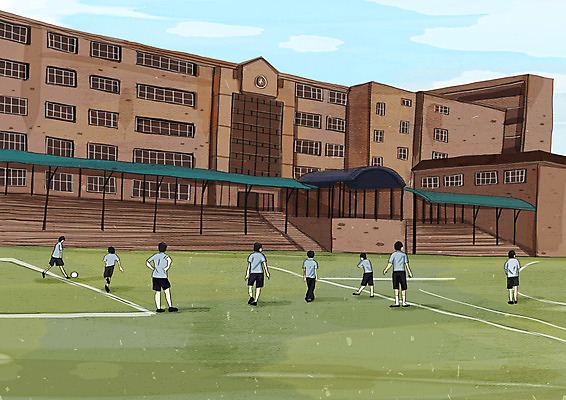 PSD 학생 교육 남자 일러스트 공 학교 청소년 마스크 안전 사람 잔디 여러명 축구 운동장 사회이슈 체육시간 에듀 에듀케이션 십대남자만 스쿨팩 코로나바이러스 사회적거리두기 생활방역 델타변이바이러스 국내일러스트 식물 캠페인 다수 컨셉 스포츠시설 수업 구기 공간 바이러스 방역 남자만 십대만 파일형식