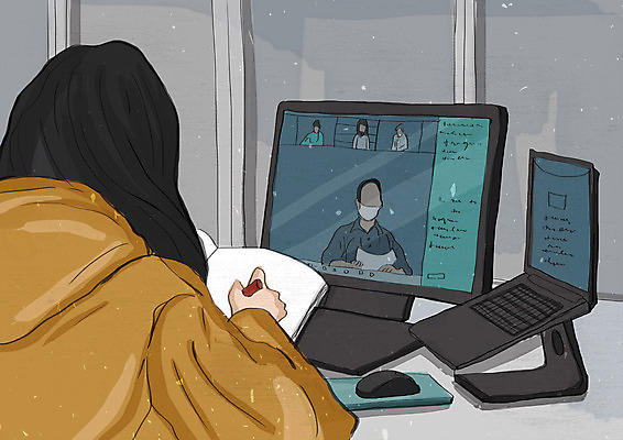 PSD 학생 여자 교육 일러스트 모바일 마스크 한명 안전 사람 사람없음 노트북 컴퓨터 필기구 모니터 강의 사회이슈 온라인 에듀 에듀케이션 온라인강의 여자한명만 스쿨팩 코로나바이러스 사회적거리두기 생활방역 랜선라이프 델타변이바이러스 국내일러스트 1 라이프스타일 캠페인 컨셉 문구용품 전자제품 바이러스 방역 여자만 파일형식 언택트